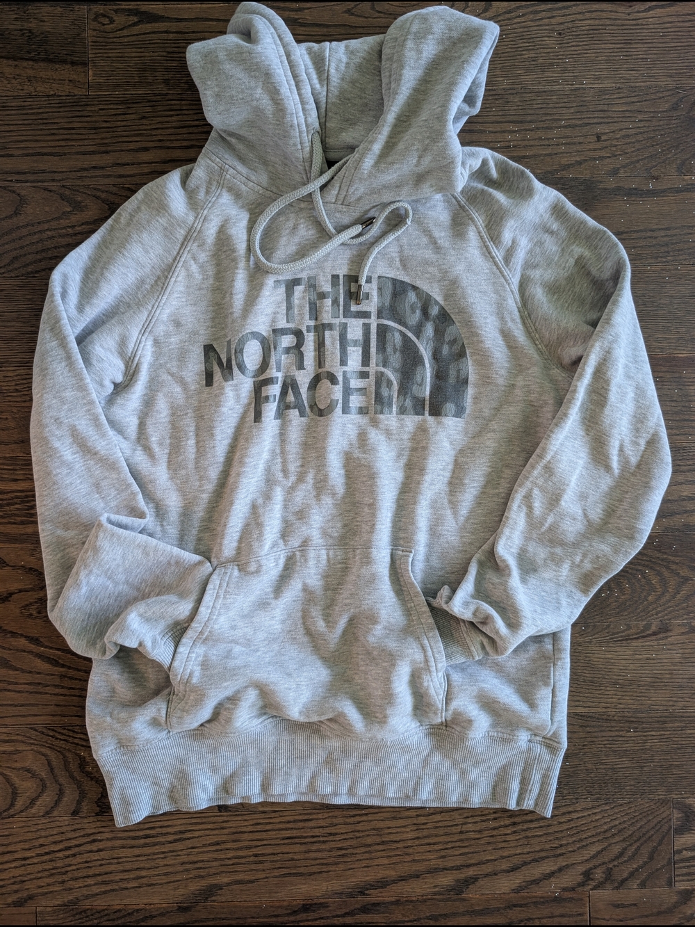 The North Face Light Gray Pullover Hoodie with Logo